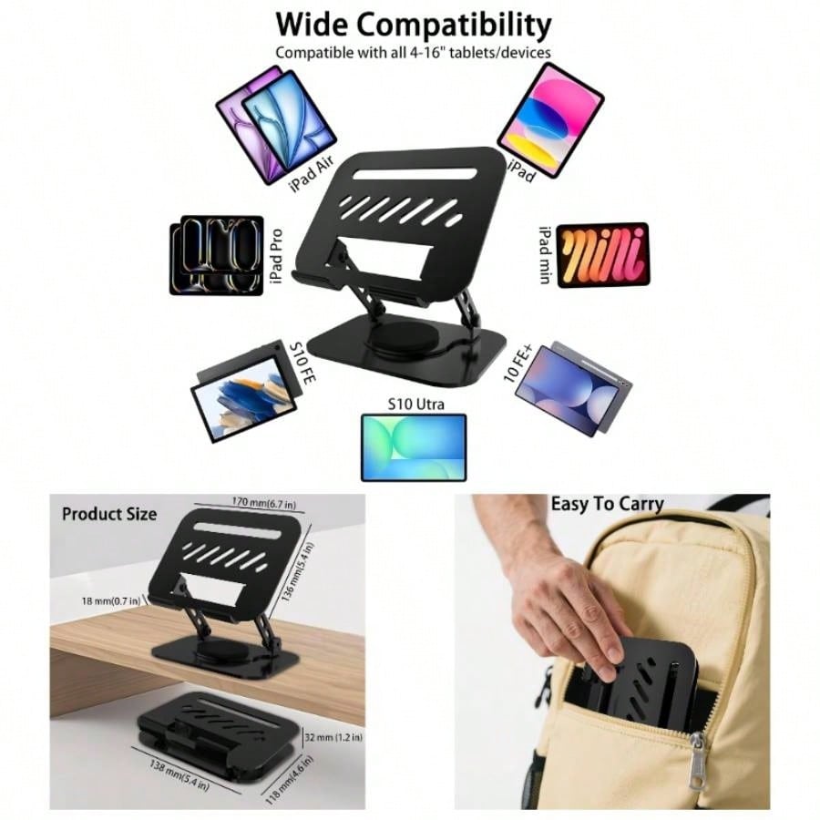 Men Accessories Gift - Black Phone Holders Tablet Stand, 360