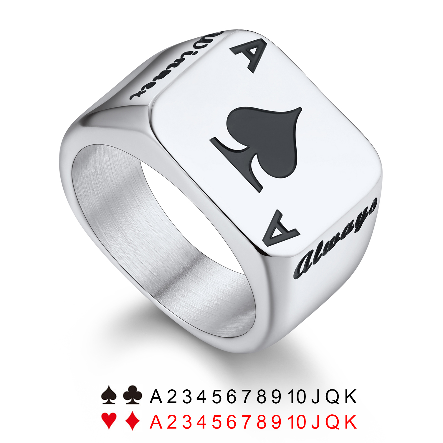 Signet Ring Men - U7 Customized Square Rectangle Stainless Steel