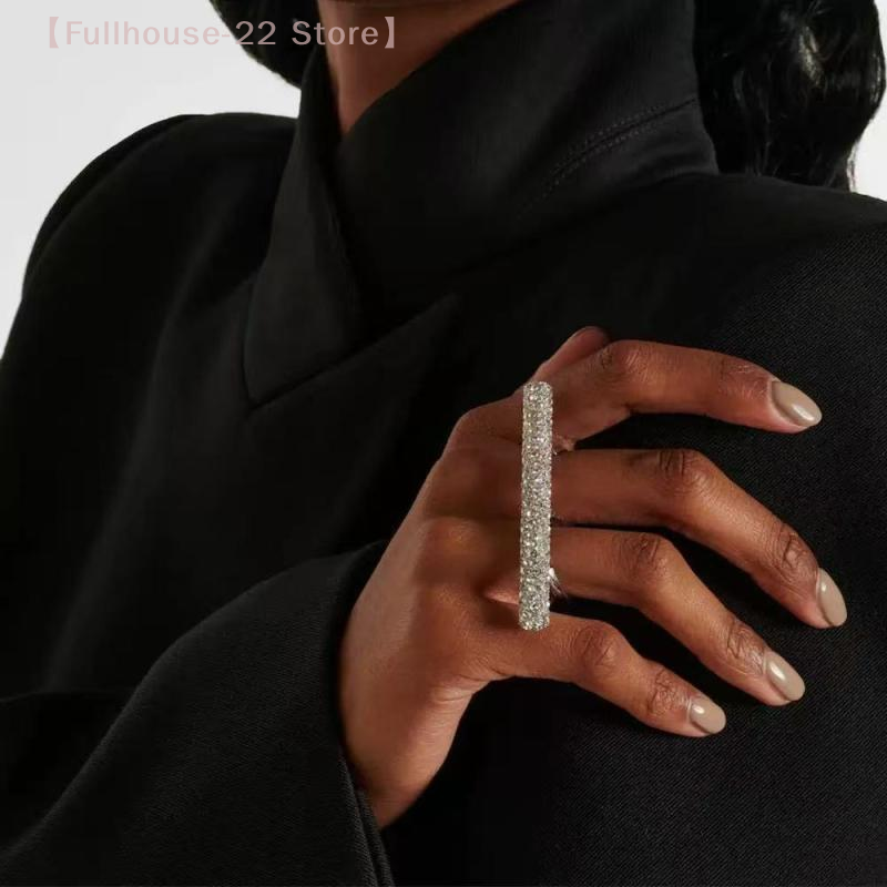 Men'S Accessories Dubai - 【MAX-22】Lady Long Bar Ring Two Fingers