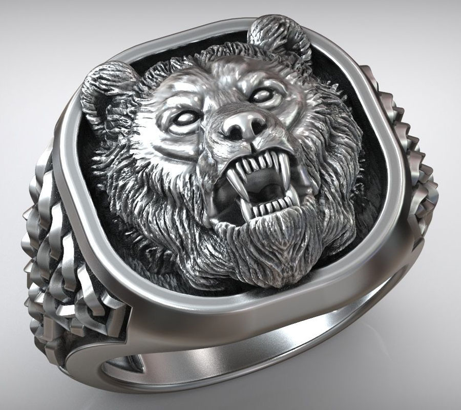 22g Viking Bear Head Nordic Or – Signet Ring Men Bewertung und Preis