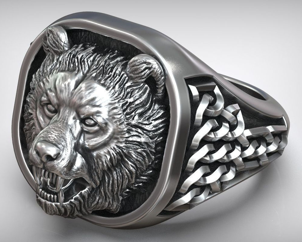 22g Viking Bear Head Nordic Or – Signet Ring Men Bewertung und Preis