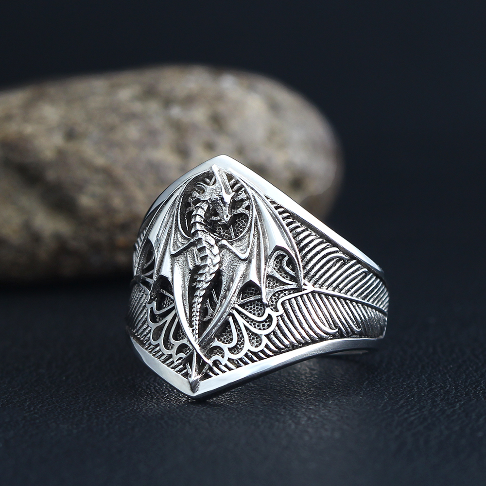 Flying Dragon Signet Vinking D – Signet Ring Men Bewertung und Preis