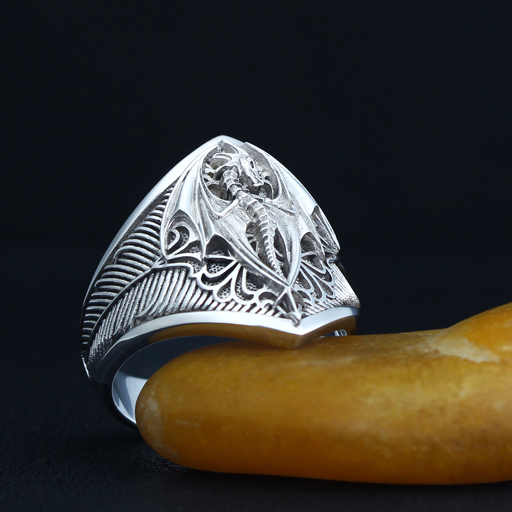Flying Dragon Signet Vinking D – Signet Ring Men Bewertung und Preis