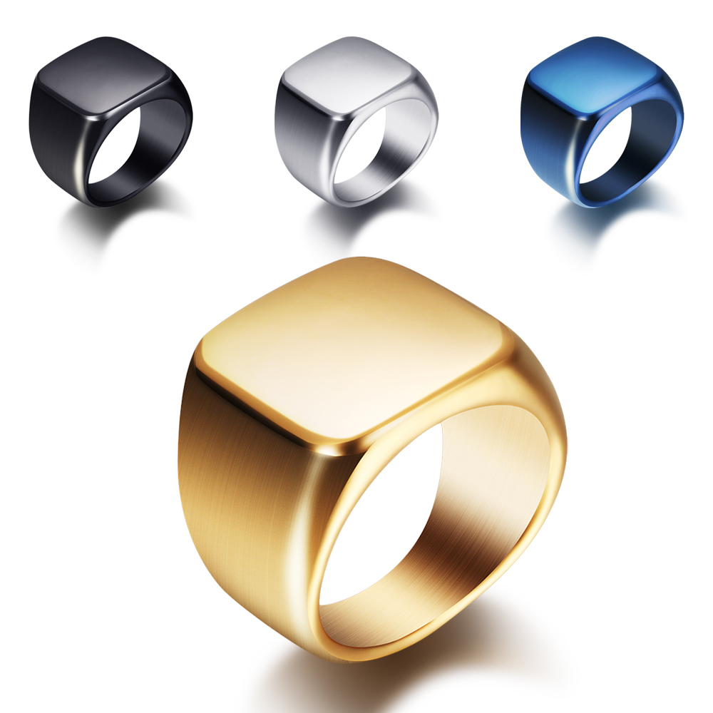 Free Engrave New Silver/Gold/B – Signet Ring Men Bewertung und Preis