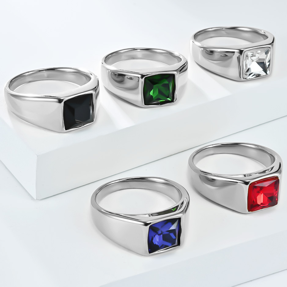 Stainless Steel Shinny Zircon  – Signet Ring Men Bewertung und Preis