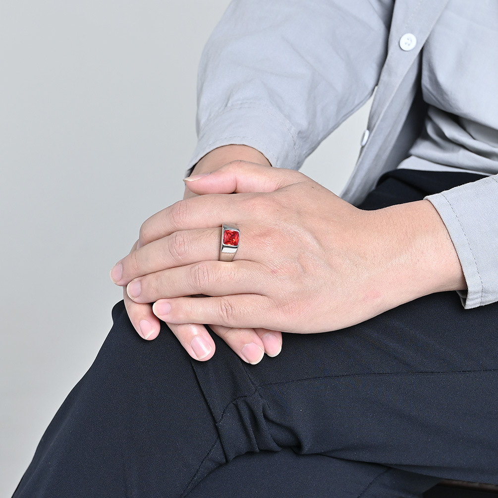 Stainless Steel Shinny Zircon  – Signet Ring Men Bewertung und Preis