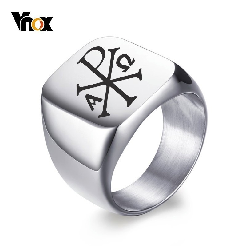 Vnox Free Personalized Stamp R – Signet Ring Men Bewertung und Preis