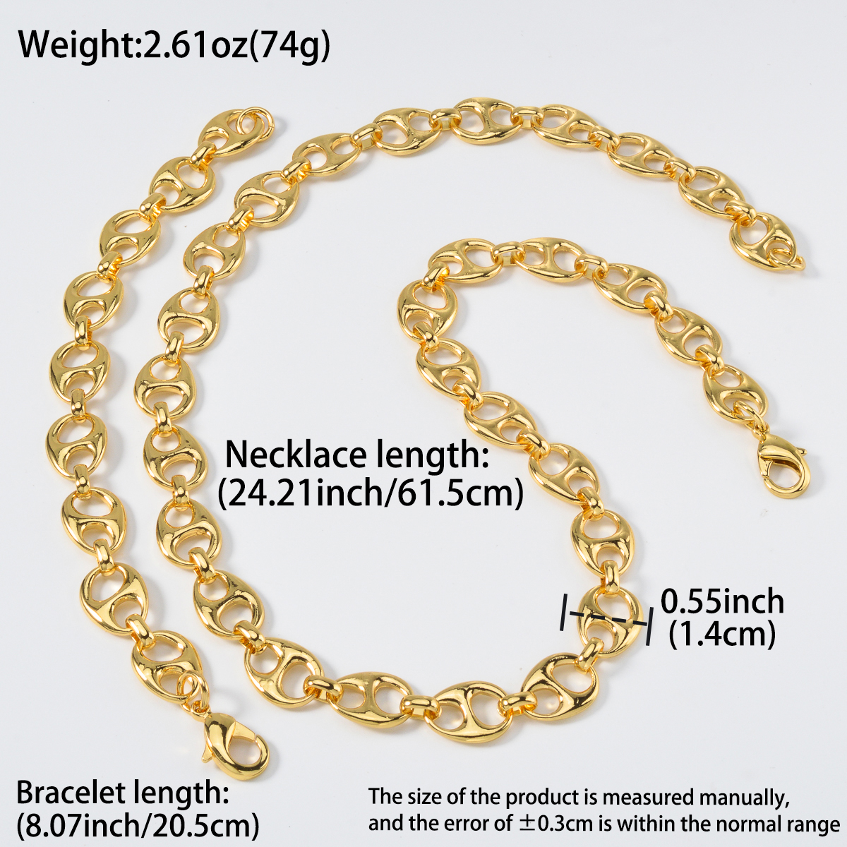 Pig Nose 18k Gold Plated Neckl – Men'S Accessories Dubai Bewertung und Preis