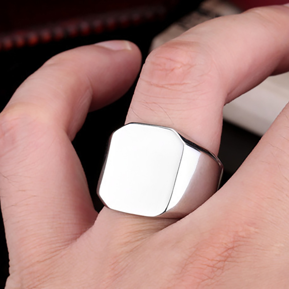 Free Engrave New Silver/Gold/B – Signet Ring Men Bewertung und Preis
