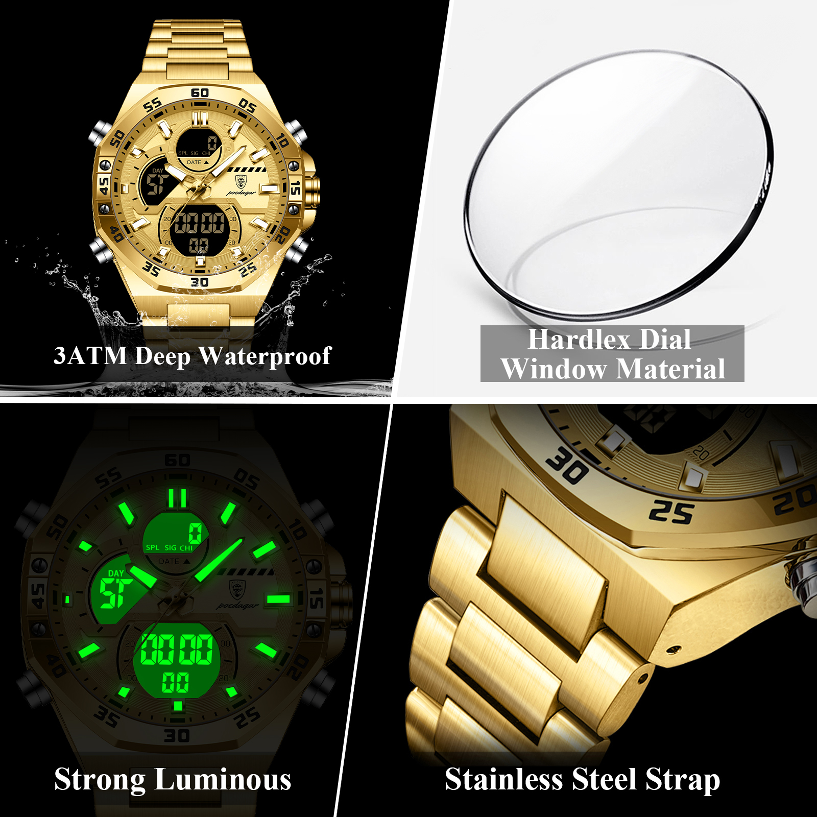POEDAGAR Sport Men Watch LED W – Men'S Accessories Display Bewertung und Preis
