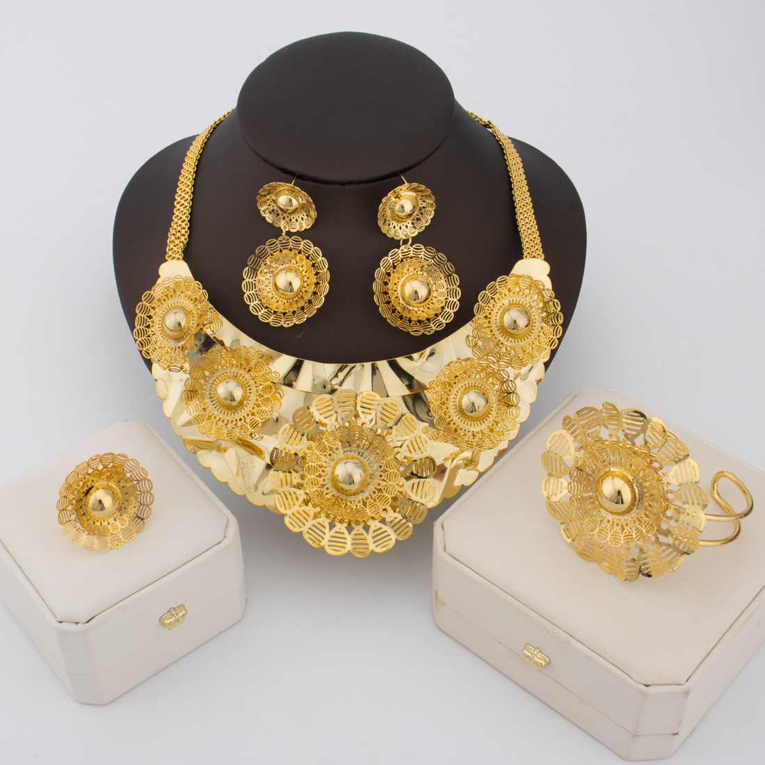 24K Gold Flower Jewelry Set fo – Men'S Accessories Dubai Bewertung und Preis
