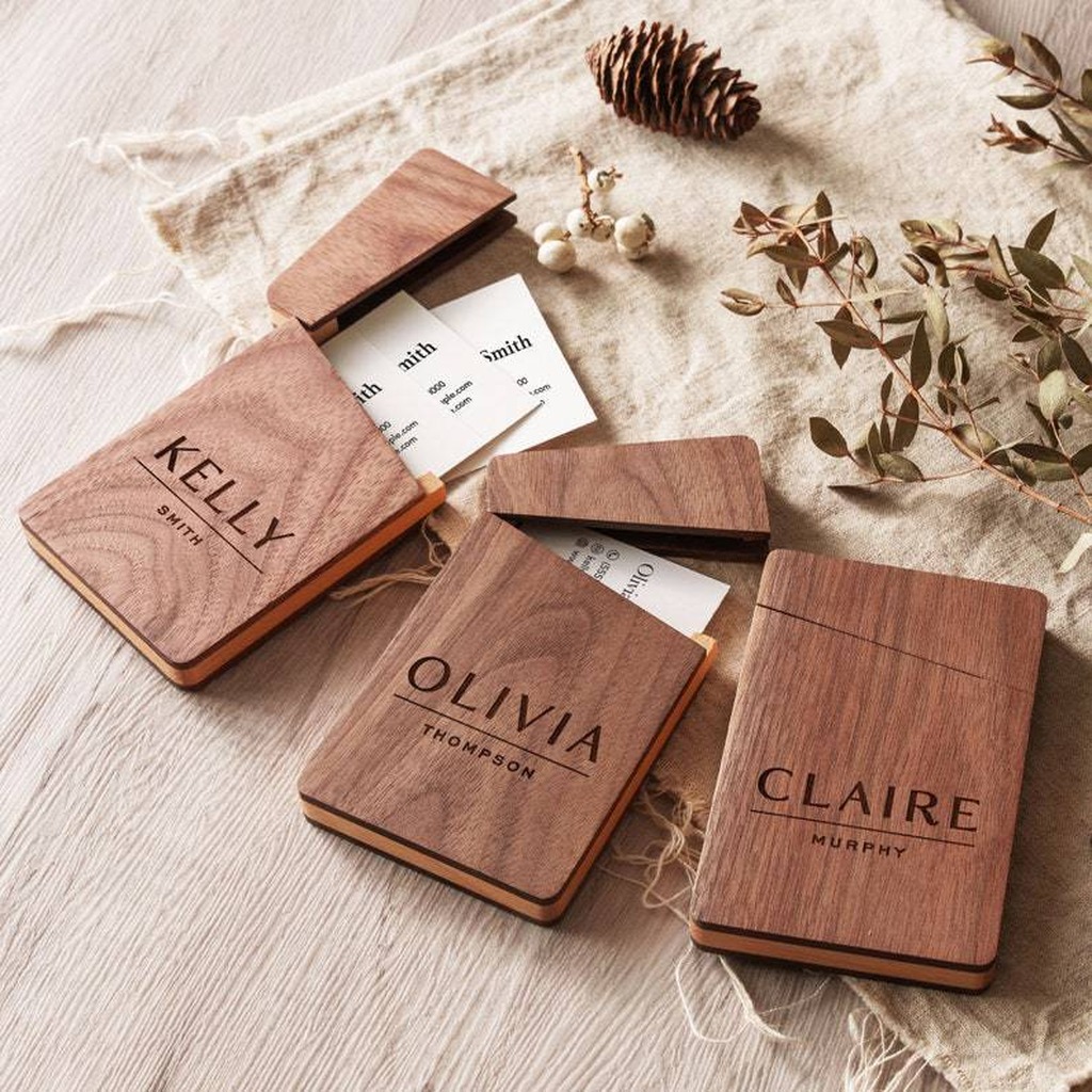 Business Card Holder Wooden Of – Men Accessories Name Bewertung und Preis