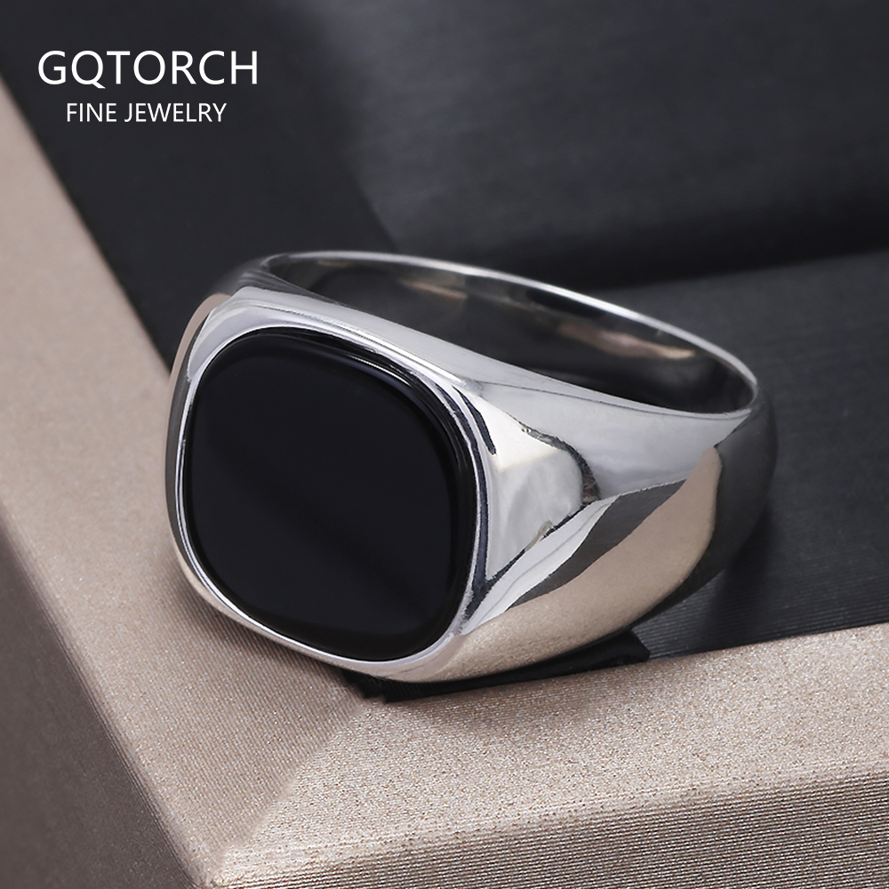 S925 Sterling Silver Black Ony – Signet Ring Men Bewertung und Preis