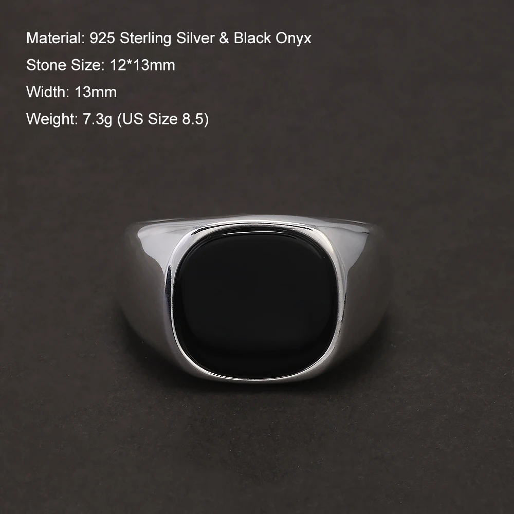 S925 Sterling Silver Black Ony – Signet Ring Men Bewertung und Preis