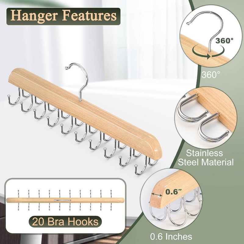 Wooden Tie Hangers Belt Rack W – Men'S Accessories Wardrobe Bewertung und Preis