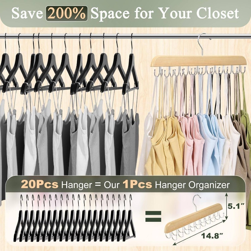 Wooden Tie Hangers Belt Rack W – Men'S Accessories Wardrobe Bewertung und Preis
