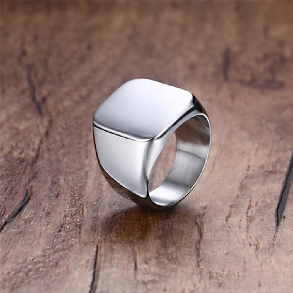 Fashion Men Black Smooth Stain – Signet Ring Men Bewertung und Preis