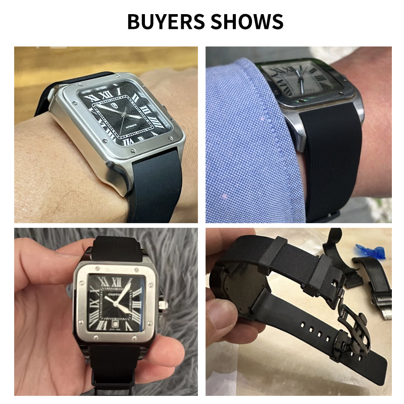 Black Blue Silicone Watch Stra – Men'S Accessories Cartier Bewertung und Preis